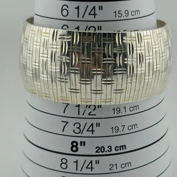 Sterling Silver Bracelet Flexible Diamond Cut Omega 7.5 JTV 925 Italy LIRM